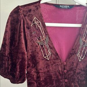 Disturbia Velvet Burgundy Dress